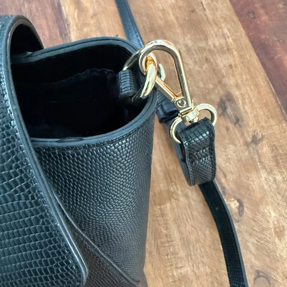 NWOT‎ Anne Klein Black Satchel Convertible Strap Handbag